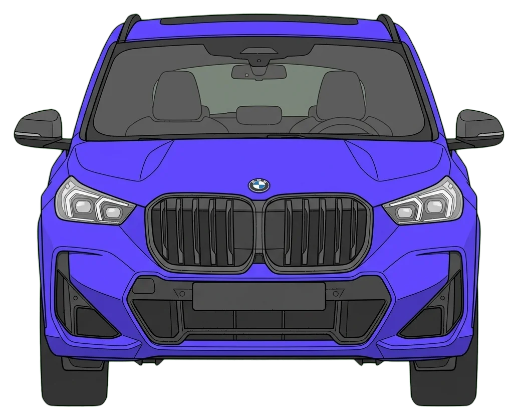 2025 BMW X1 xDrive28i front elevation sprite